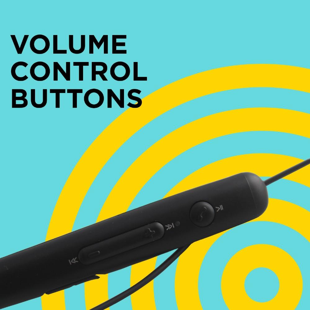 flix in-ear neckband headphones flix (beetel) blaze 200 wireless bluetooth in-ear collar neckband - black - open box