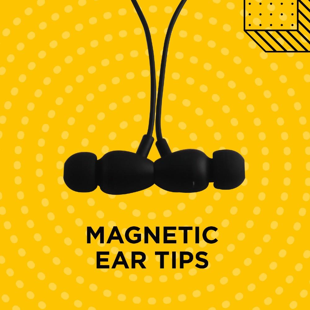flix in-ear neckband headphones flix (beetel) blaze 200 wireless bluetooth in-ear collar neckband - black - open box