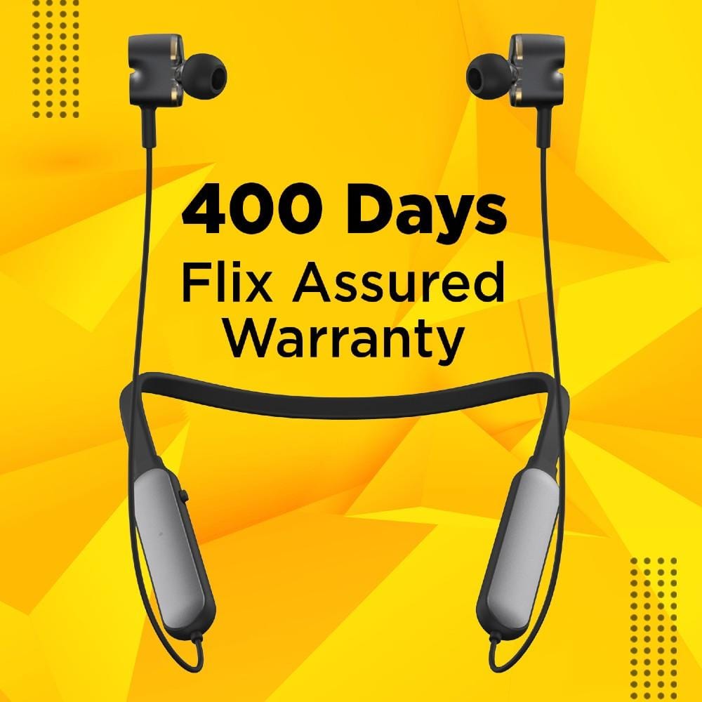 flix in-ear neckband headphones flix (beetel) blaze 210 bt v5.0 in ear wireless neckband