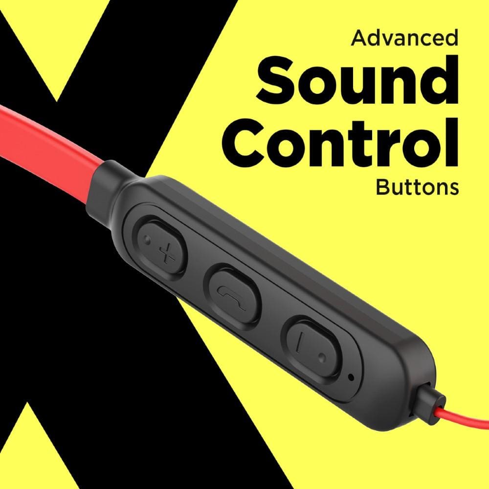 flix in-ear neckband headphones red flix (beetel) thunder 1100 bluetooth in ear neckband - red