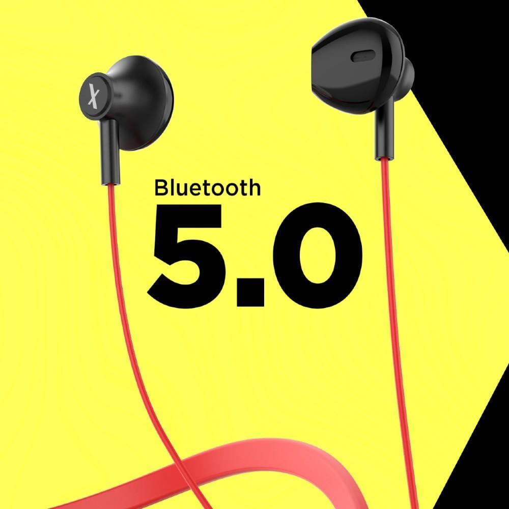 flix in-ear neckband headphones red flix (beetel) thunder 1100 bluetooth in ear neckband - red