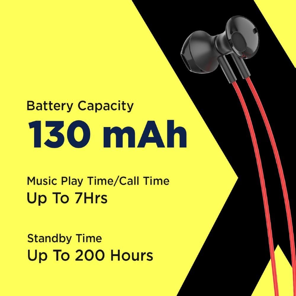 flix in-ear neckband headphones red flix (beetel) thunder 1100 bluetooth in ear neckband - red