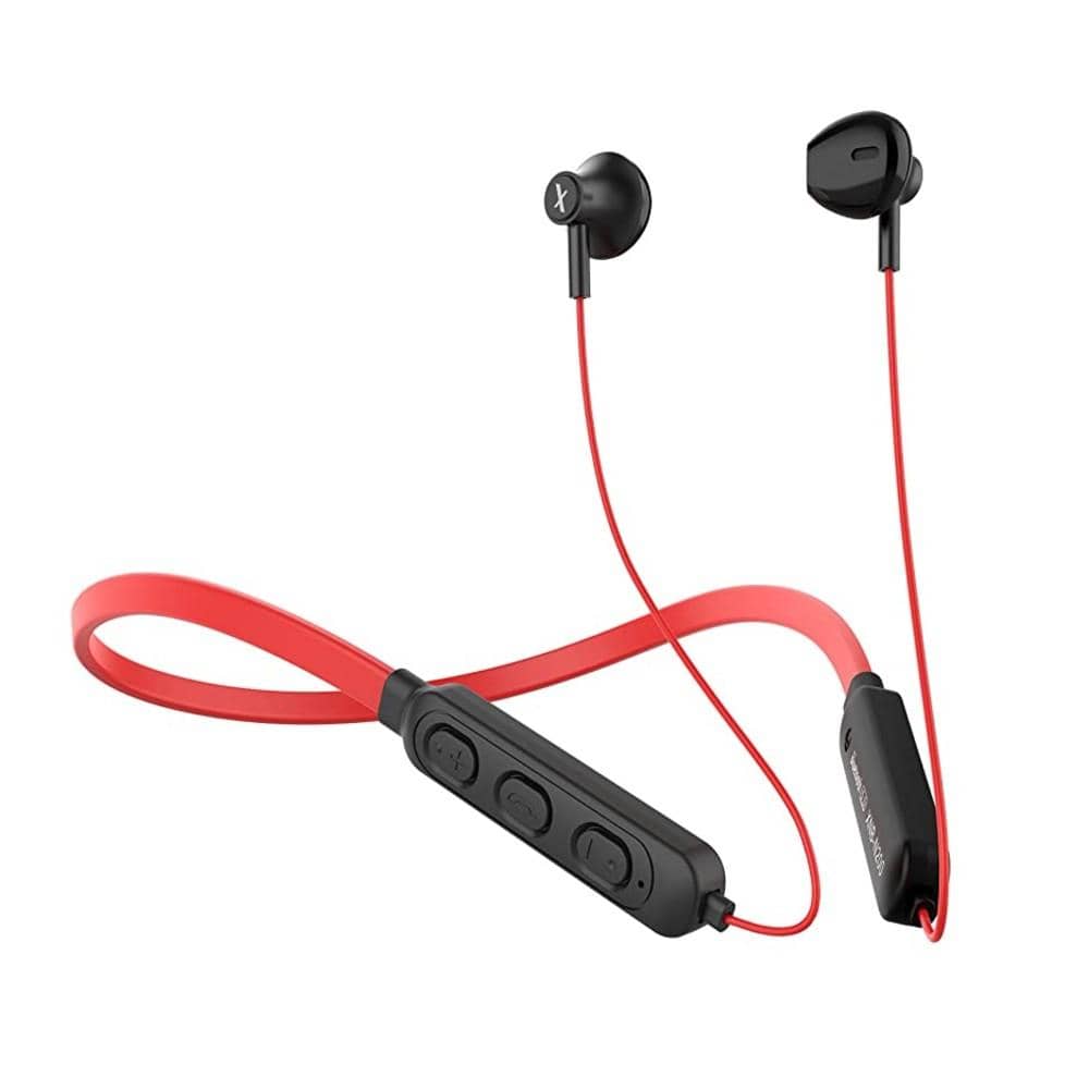 flix in-ear neckband headphones red flix (beetel) thunder 1100 bluetooth in ear neckband - red