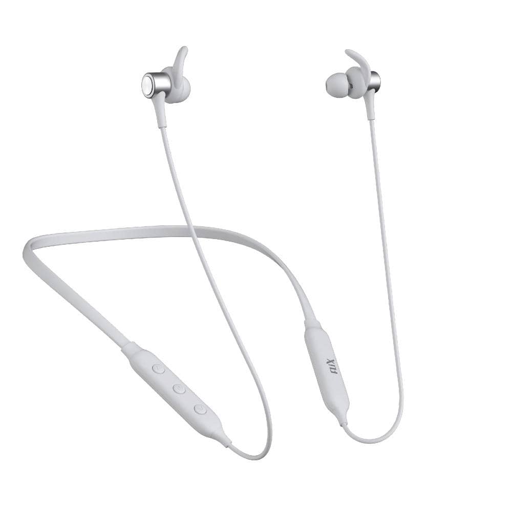 flix in-ear neckband headphones white flix (beetel) blaze 120 bluetooth v5.0 wireless in ear comfortable sports neckband - white