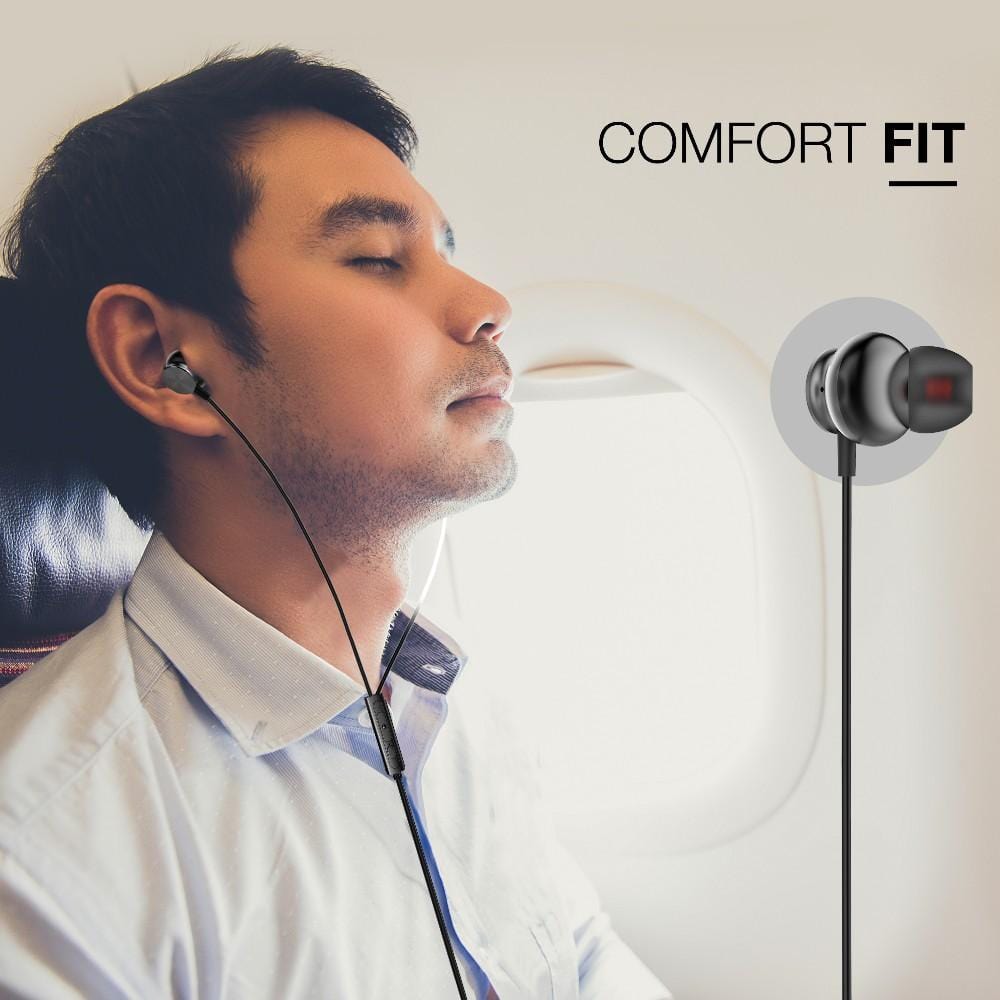 flix in-ear wired headphones black flix (beetel) tone 120 wired headset - black