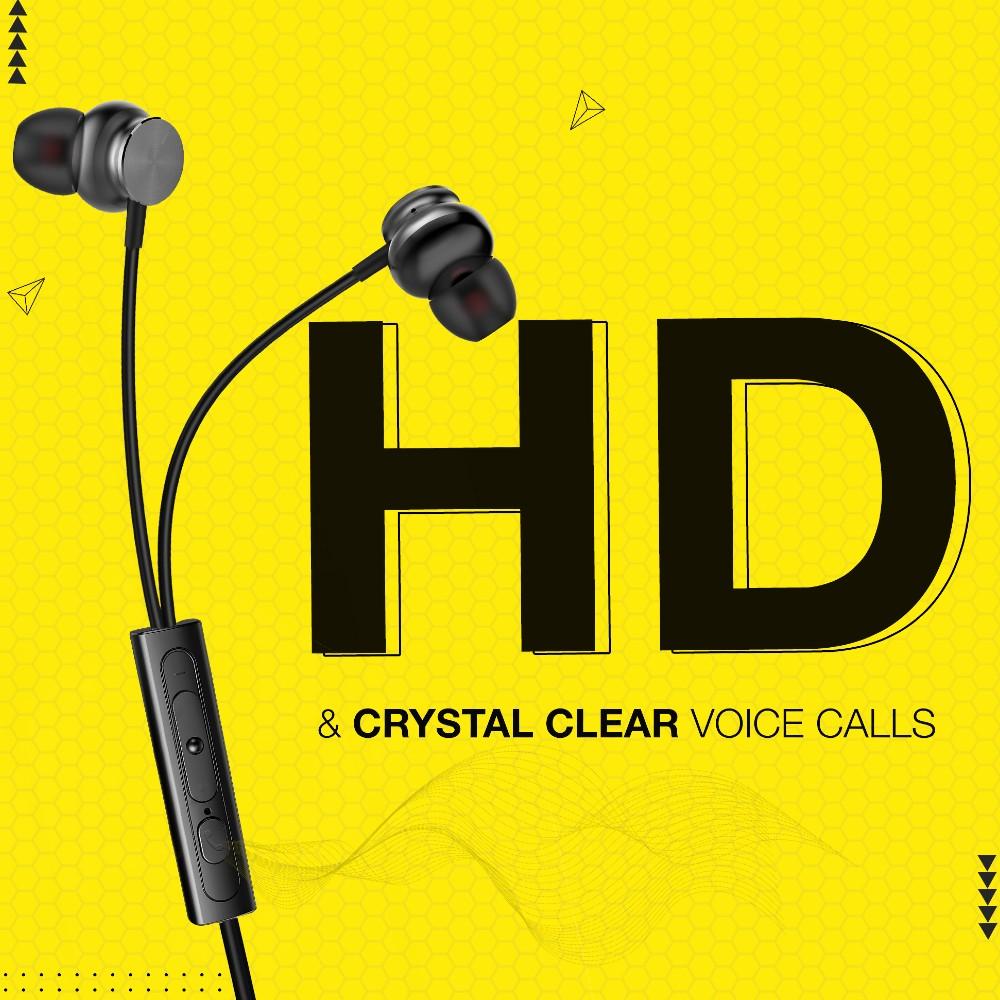 flix in-ear wired headphones black flix (beetel) tone 120 wired headset - black