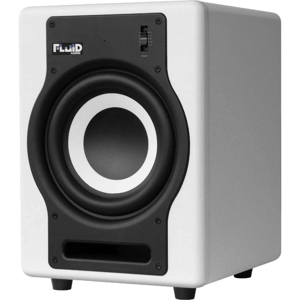 fluid audio subwoofers fluid audio f8sw active subwoofer- white