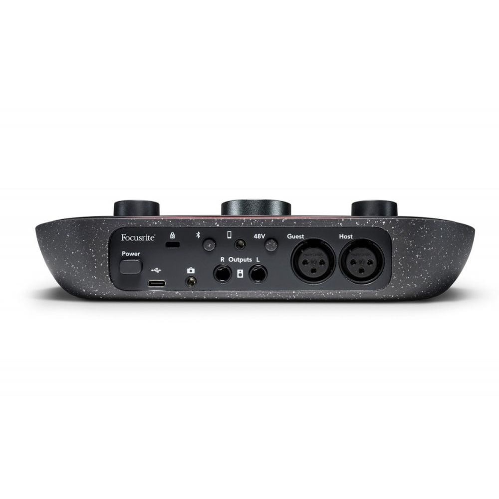focusrite audio interfaces black focusrite vocaster two studio usb-c podcasting audio interface bundle