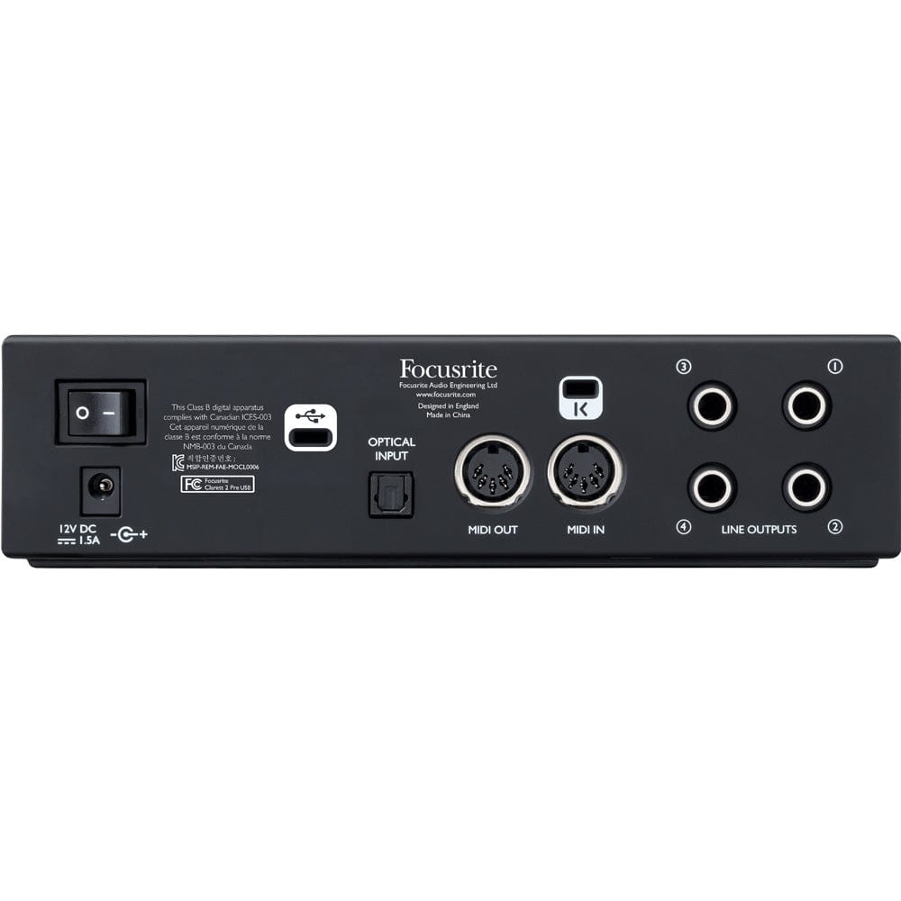 focusrite audio interfaces focusrite clarett 2pre 10-in, 4-out usb audio interface