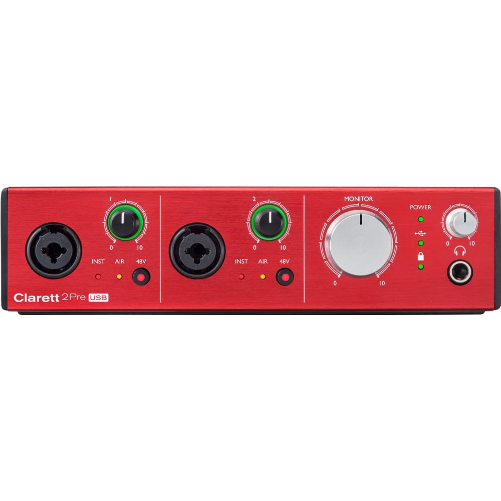 focusrite audio interfaces focusrite clarett 2pre 10-in, 4-out usb audio interface