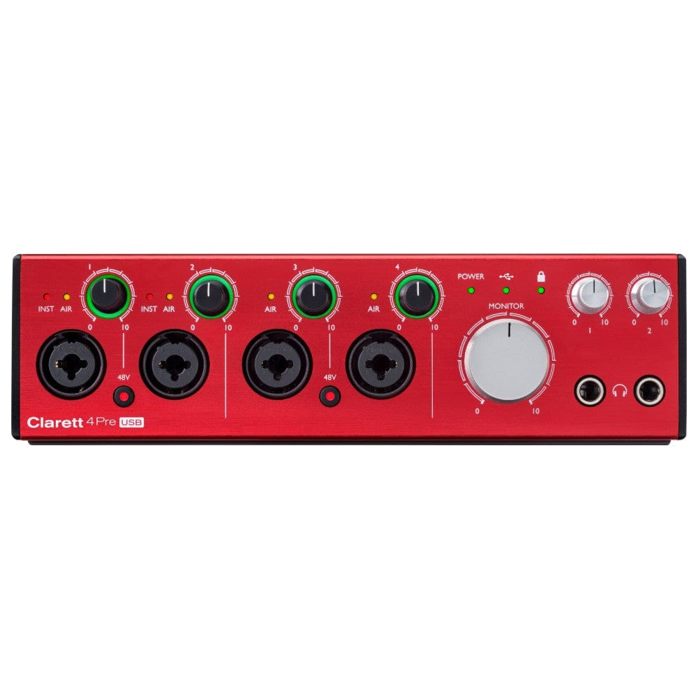 focusrite audio interfaces focusrite clarett 4 pre usb 18-in, 8-out audio interface for pc & mac