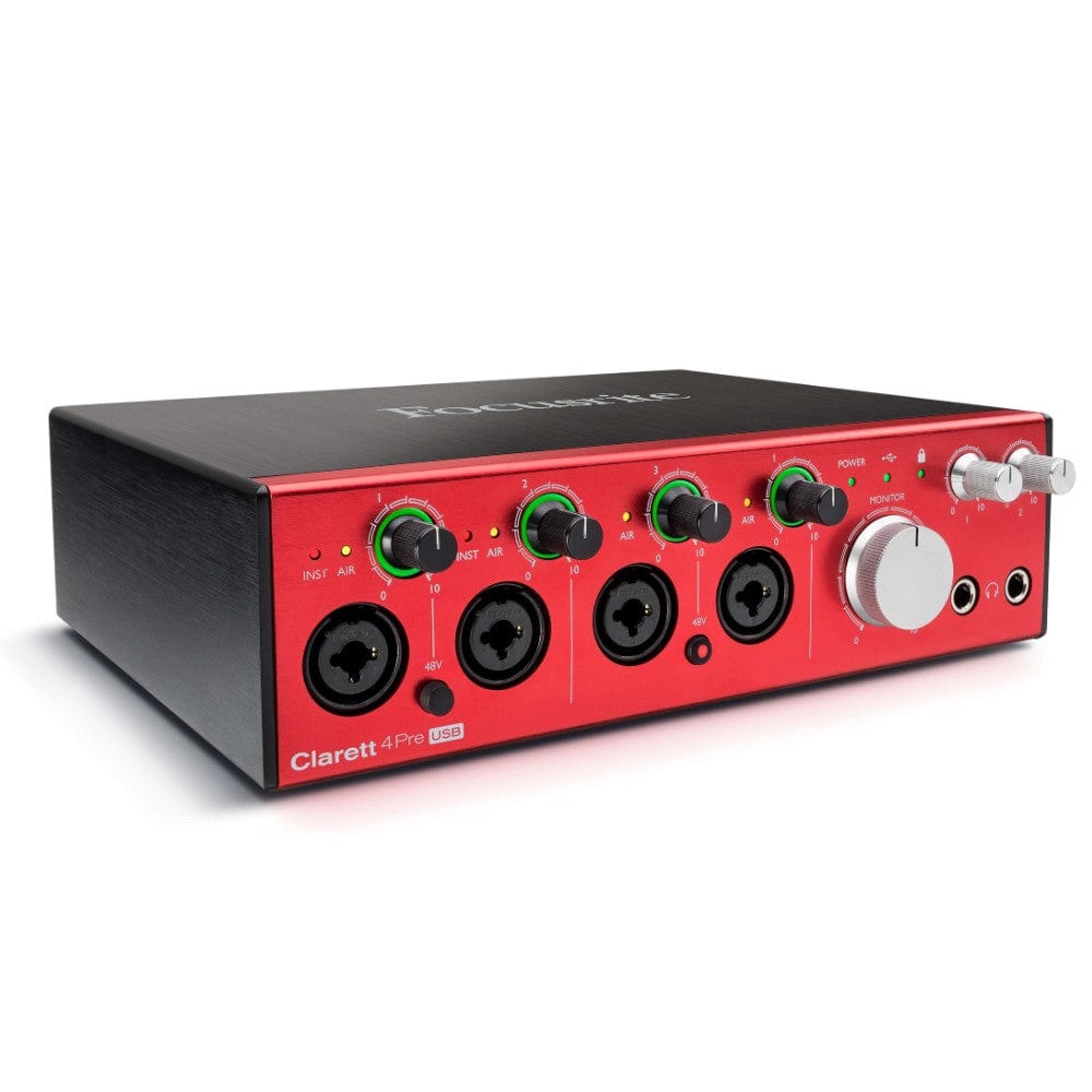 focusrite audio interfaces focusrite clarett 4 pre usb 18-in, 8-out audio interface for pc & mac