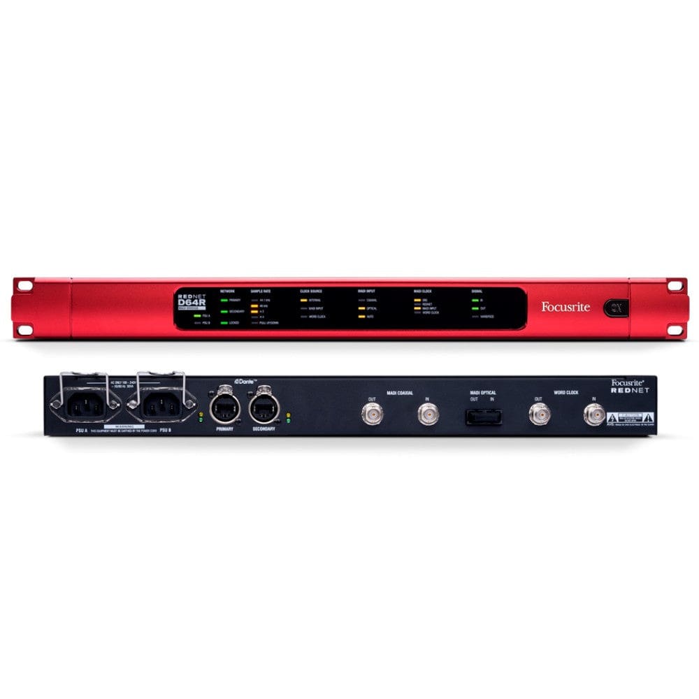 focusrite audio interfaces focusrite rednet d64r 64-channel madi-dante audio interface