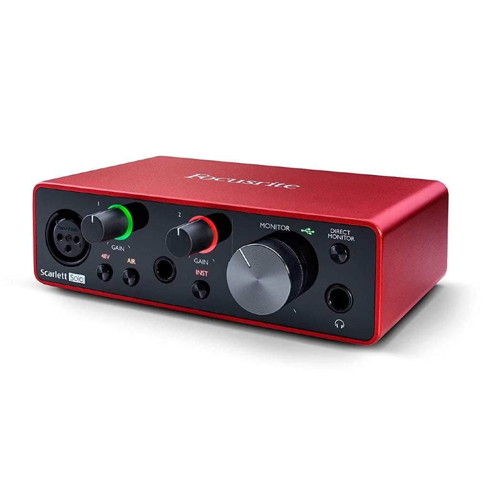 focusrite audio interfaces focusrite scarlett solo 3rd gen usb audio interface with xlr cable, polishing cloth & ebook