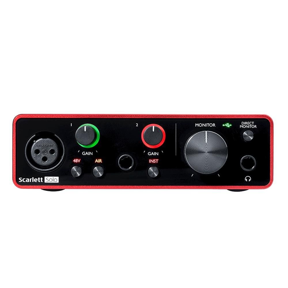 focusrite audio interfaces focusrite scarlett solo 3rd gen usb audio interface with xlr cable, polishing cloth & ebook