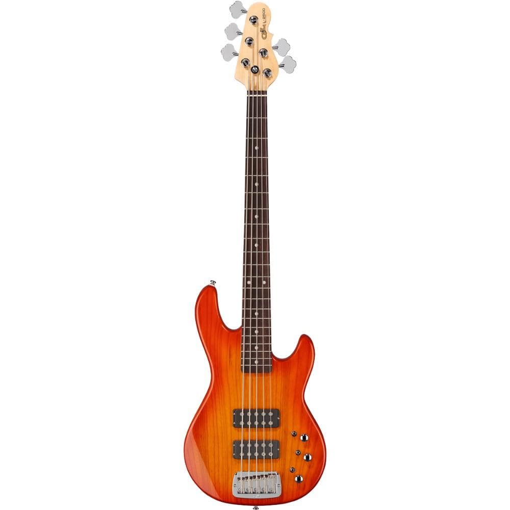 g&l bass guitars honeyburst g&l l 2500 5 string tributes series electric bass guitars