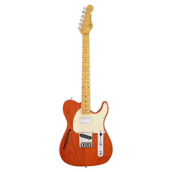 g&l electric guitars clear orange - maple fingerboard g&l asat classic bluesboy semi-hollow tribute series electric guitar #color_clear-orange---maple-fingerboard
