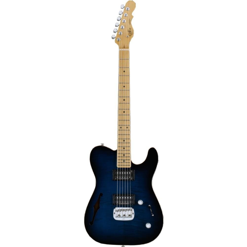 g&l electric guitars g&l asat deluxe semi hollow electric guitars - blue burst