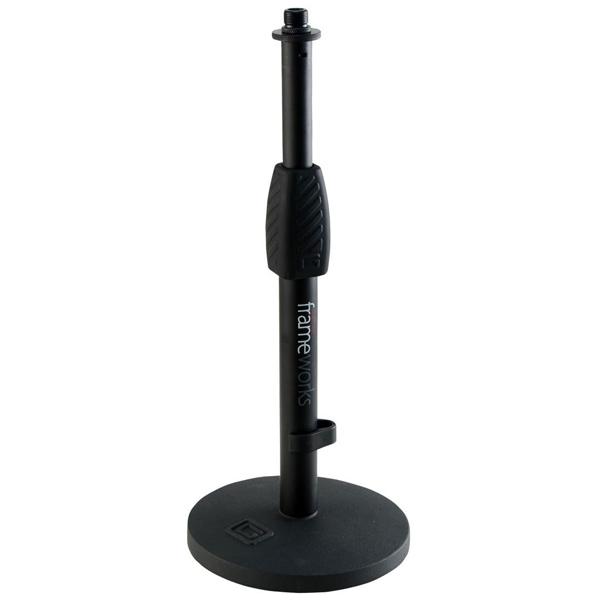 gator microphone stands gator frameworks gfw-mic-0601 desktop microphone stand with 6 inch round base and twist clutch