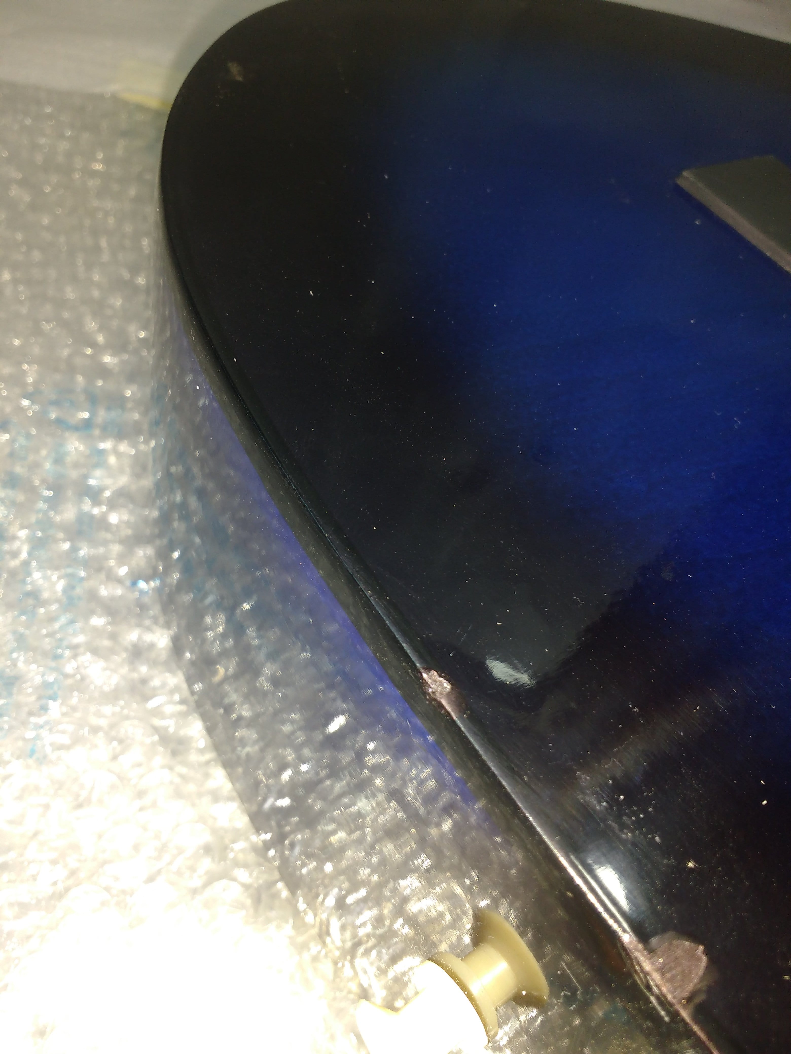 gc acoustic guitars gc 38c acoustic guitar with truss rod and bag - blue burst - open box b stock