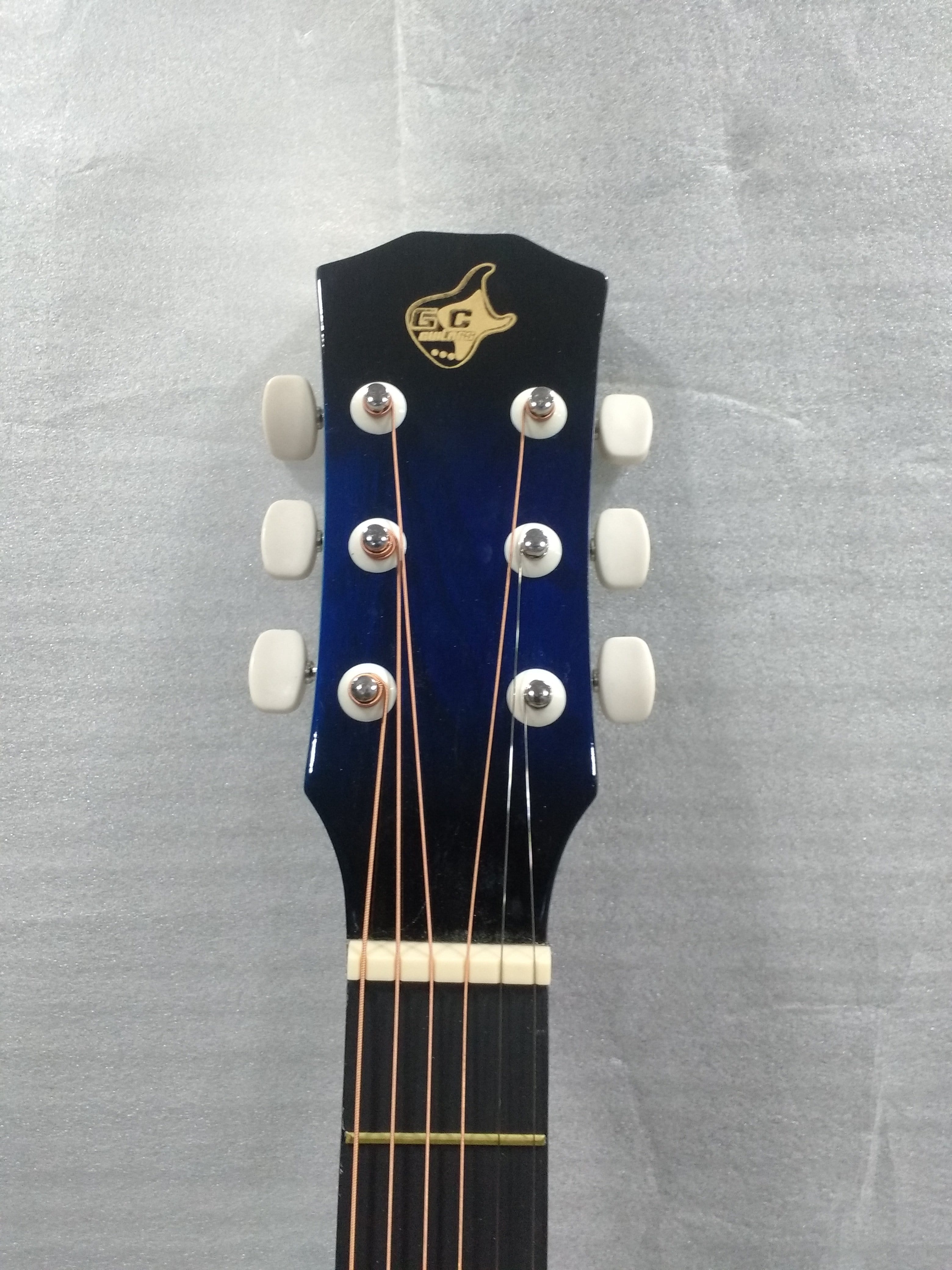 gc acoustic guitars gc 38c acoustic guitar with truss rod and bag - blue burst - open box b stock