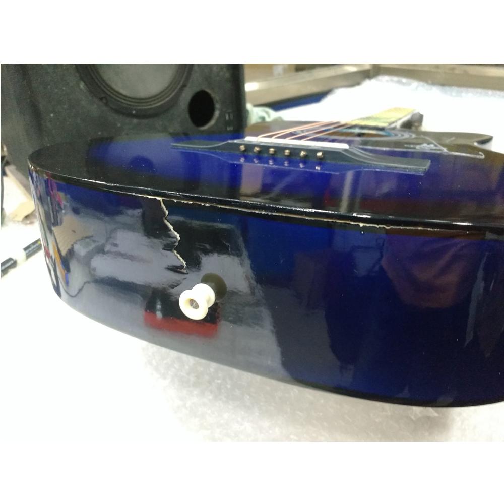 gc acoustic guitars gc 38c acoustic guitar with truss rod and bag - blue burst - open box b stock