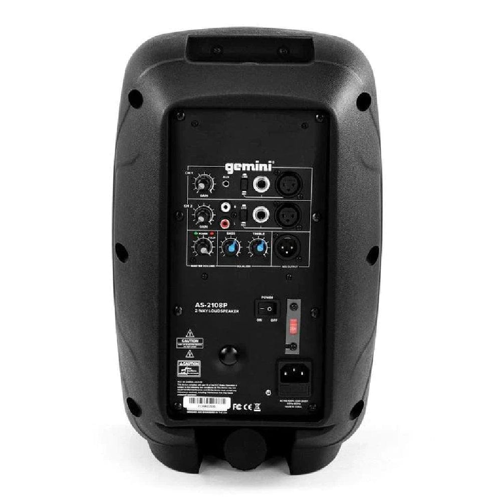gemini active pa speakers black gemini as-2108p 500 watt active 8” loudspeaker