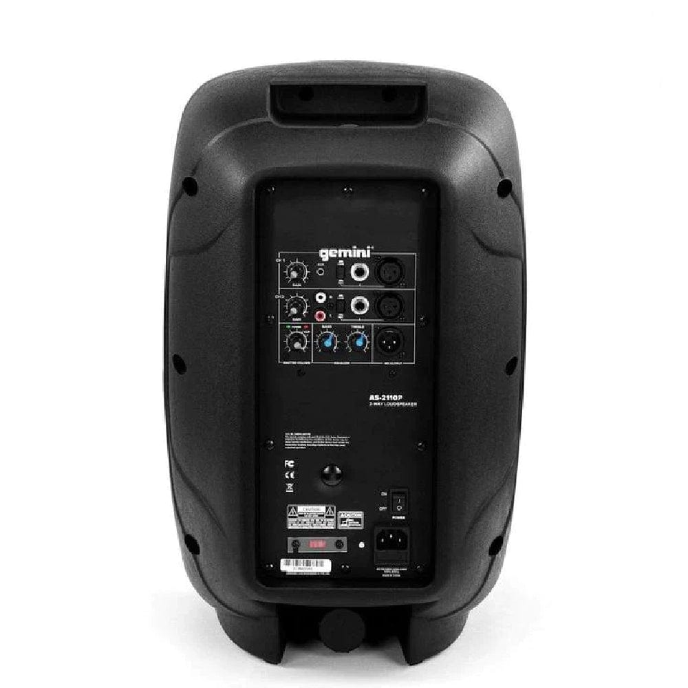 gemini active pa speakers black gemini as-2110p 1000 watt active 10” loudspeaker
