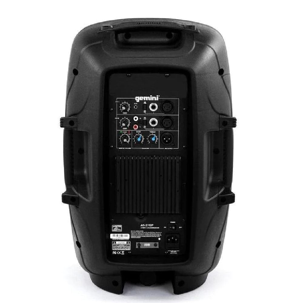 Gemini Active PA Speakers Black Gemini AS-2112P 1500 Watt Active 12” Loudspeaker