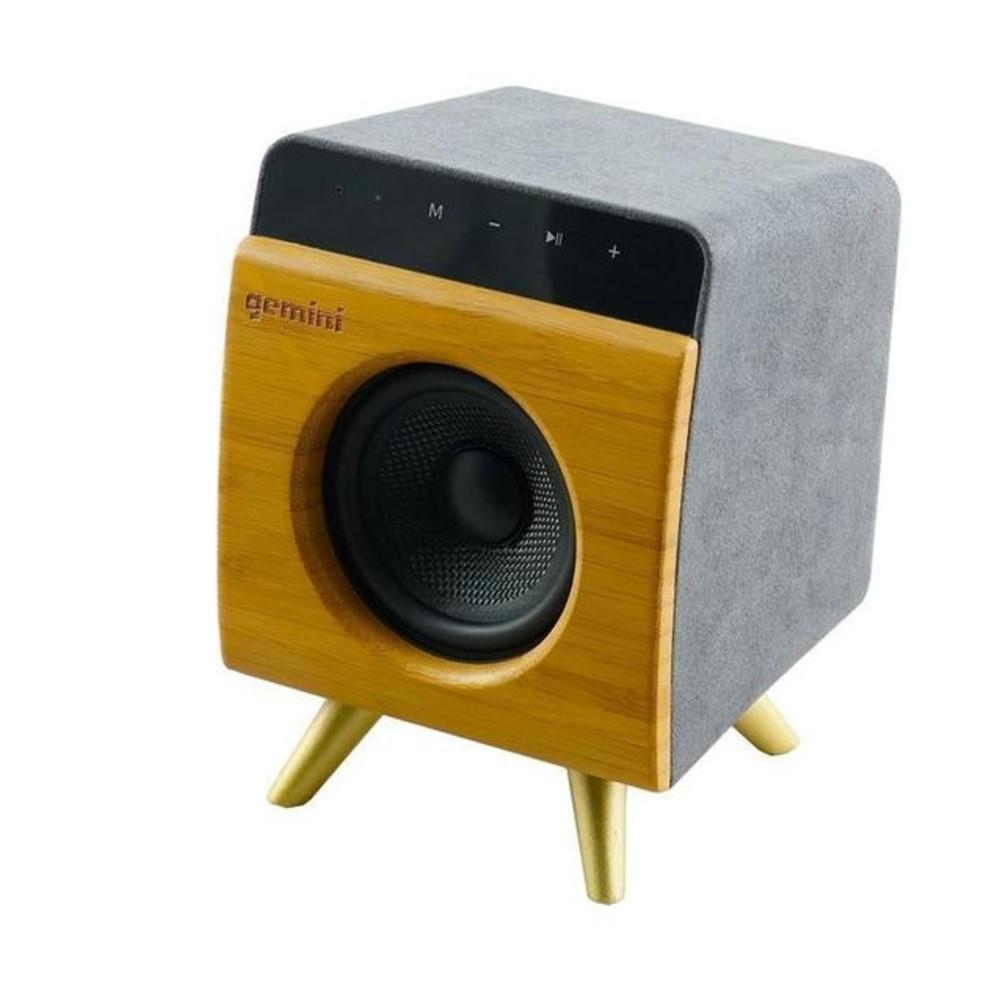 gemini bluetooth speakers gemini brs-130 12w portable bluetooth speaker - bamboo finish