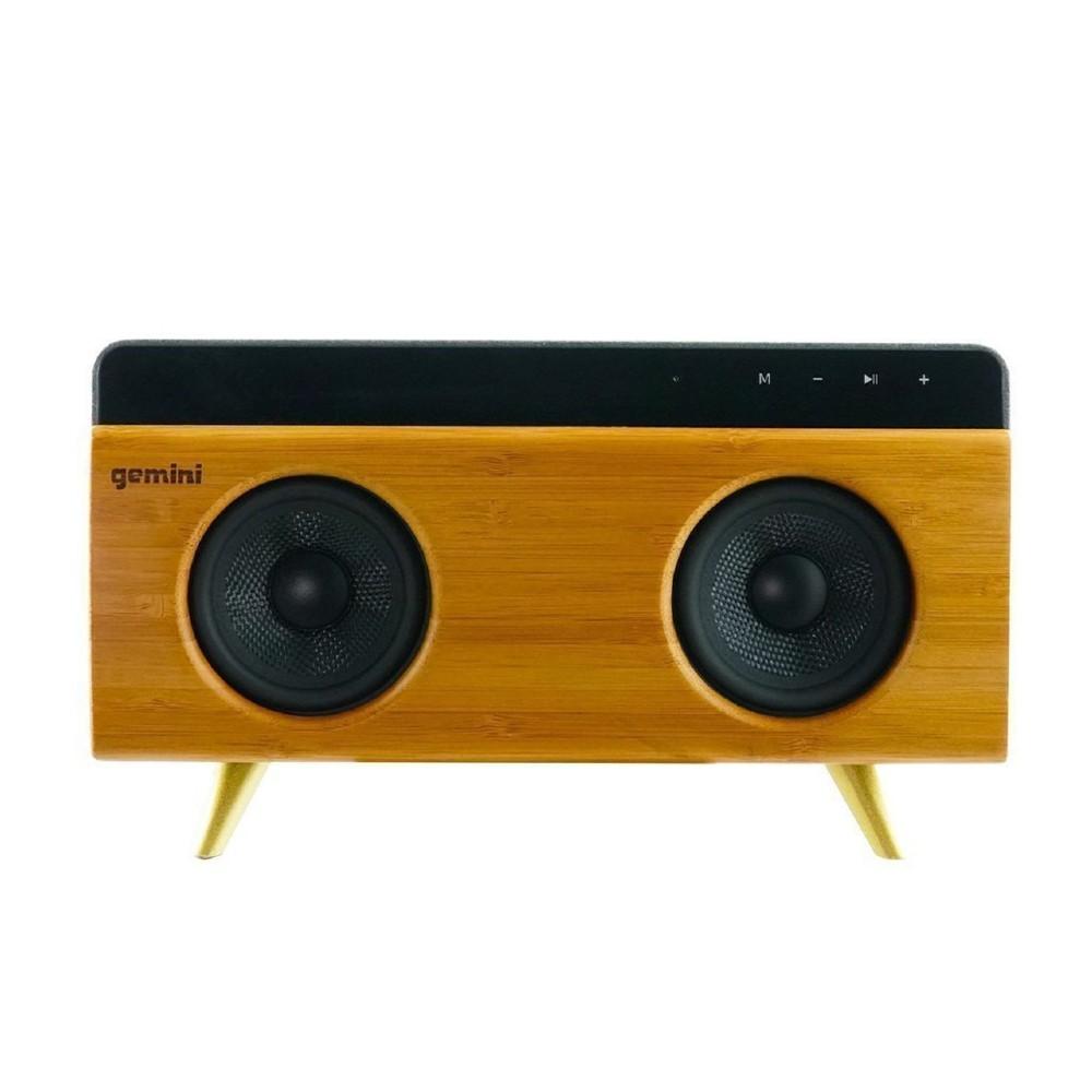 gemini bluetooth speakers gemini brs-230 30w portable bluetooth speaker - bamboo finish