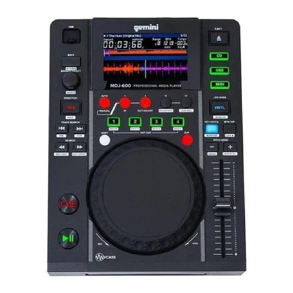 gemini cd mp3 media players black gemini mdj-600 professional cd and usb media player