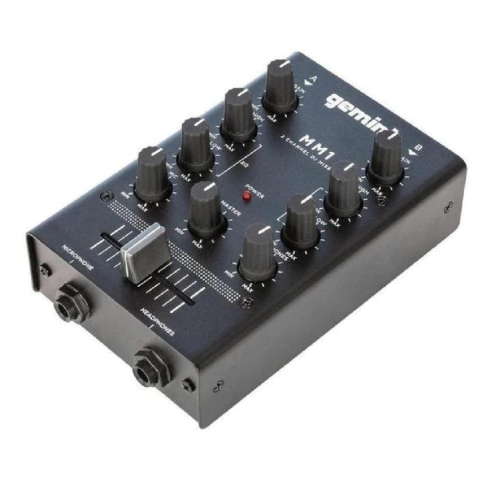 gemini dj mixers black gemini mm1 2-channel pocket-sized dj mixer