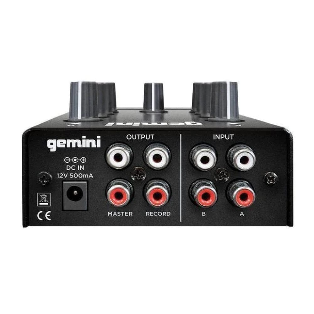 gemini dj mixers black gemini mm1 2-channel pocket-sized dj mixer