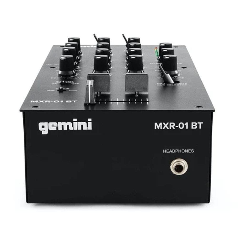 gemini dj mixers black gemini mxr 01 bt 2-channel professional dj mixer with bluetooth input