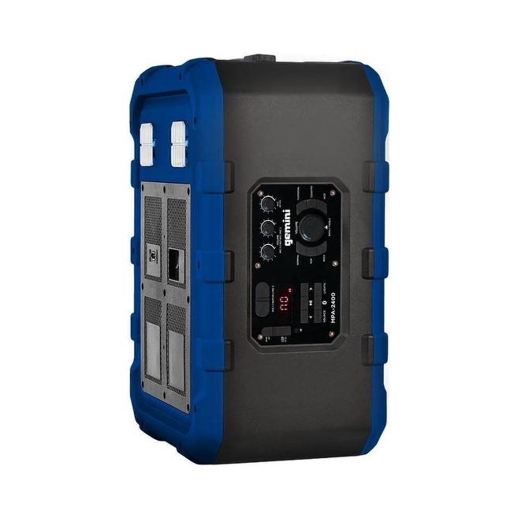 gemini multimedia speakers gemini mpa-2400 rechargeable weather resistant trolley speaker