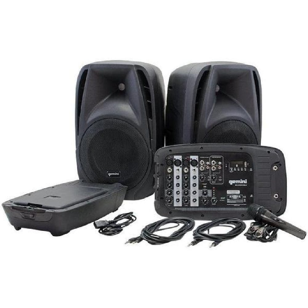 gemini portable pa systems gemini sound es-210mxblu professional audio bluetooth portable pa system