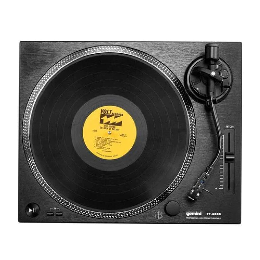 gemini turntables black gemini tt-4000 high torque direct drive turntable
