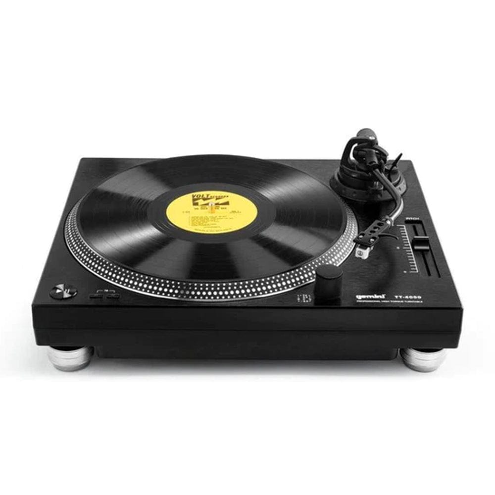 gemini turntables black gemini tt-4000 high torque direct drive turntable