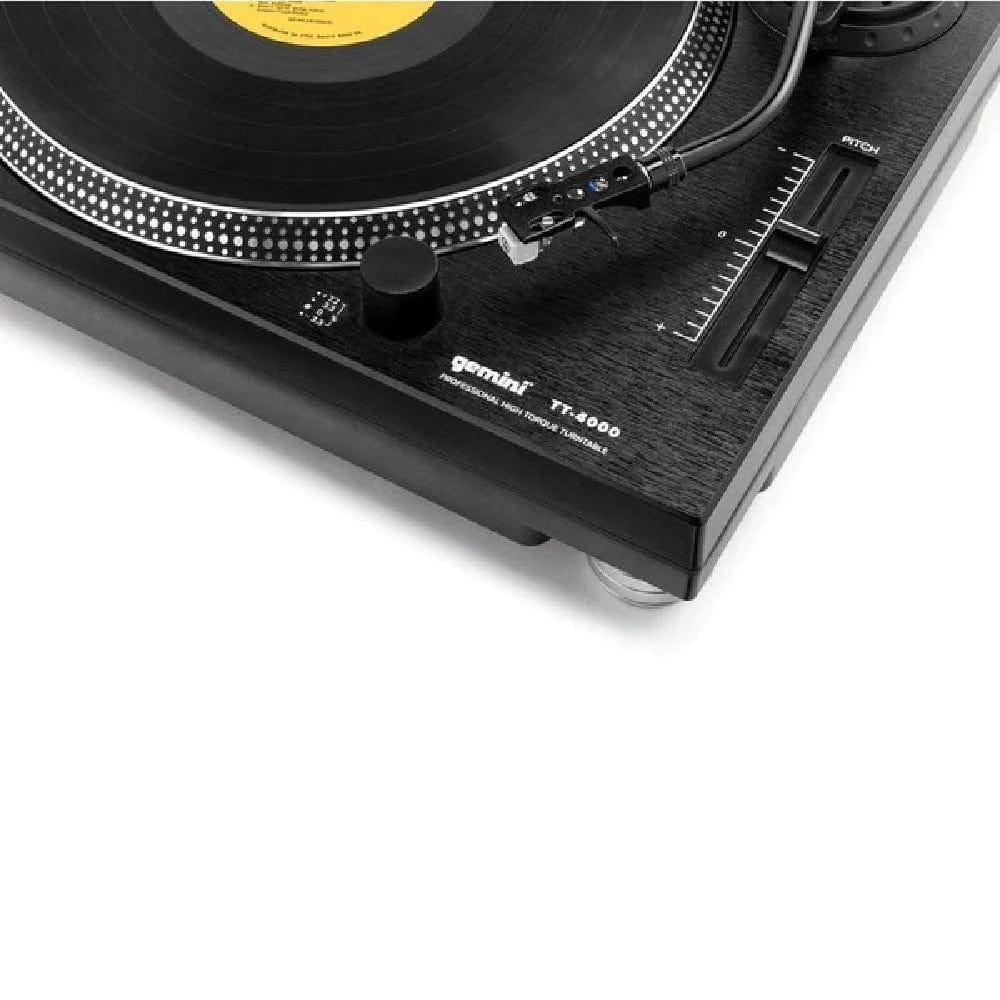 gemini turntables black gemini tt-4000 high torque direct drive turntable
