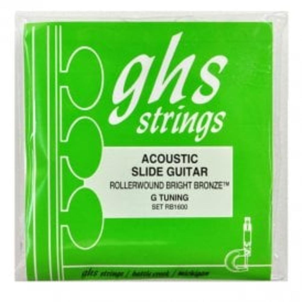 ghs acoustic guitar strings ghs rb1600 bright bronze rollerwound resonator acoustic slide guitar stings - 16-56