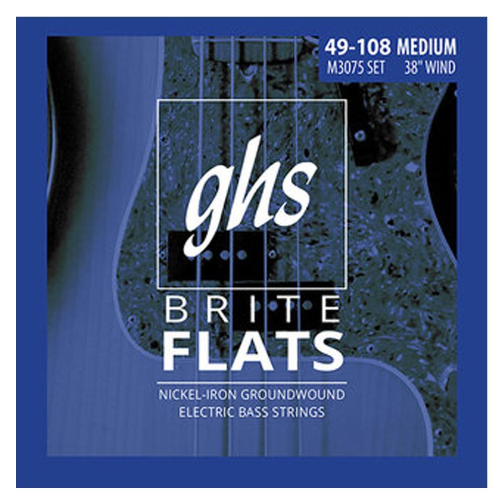 ghs bass guitar strings ghs 3070 short scale brite flats bass guitar strings - 49-108