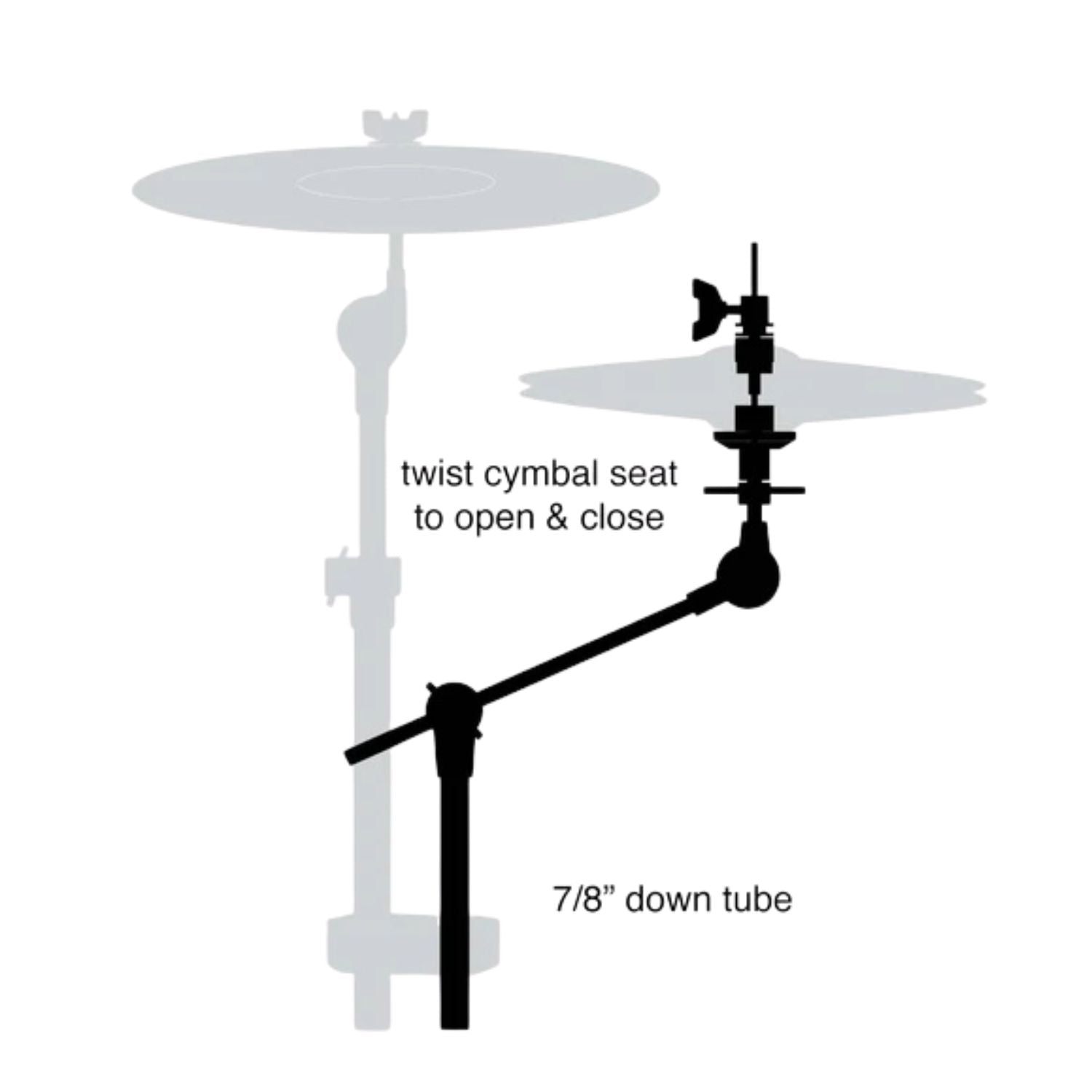 Gibraltar Cymbal Accessories Gibraltar SC-4425XHMB 10" X-Hat Auxilliary Hi Hat Boom Arm