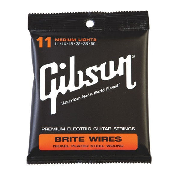 gibson electric guitar strings gibson seg-700ml brite wires (.011-.050) electric guitar strings
