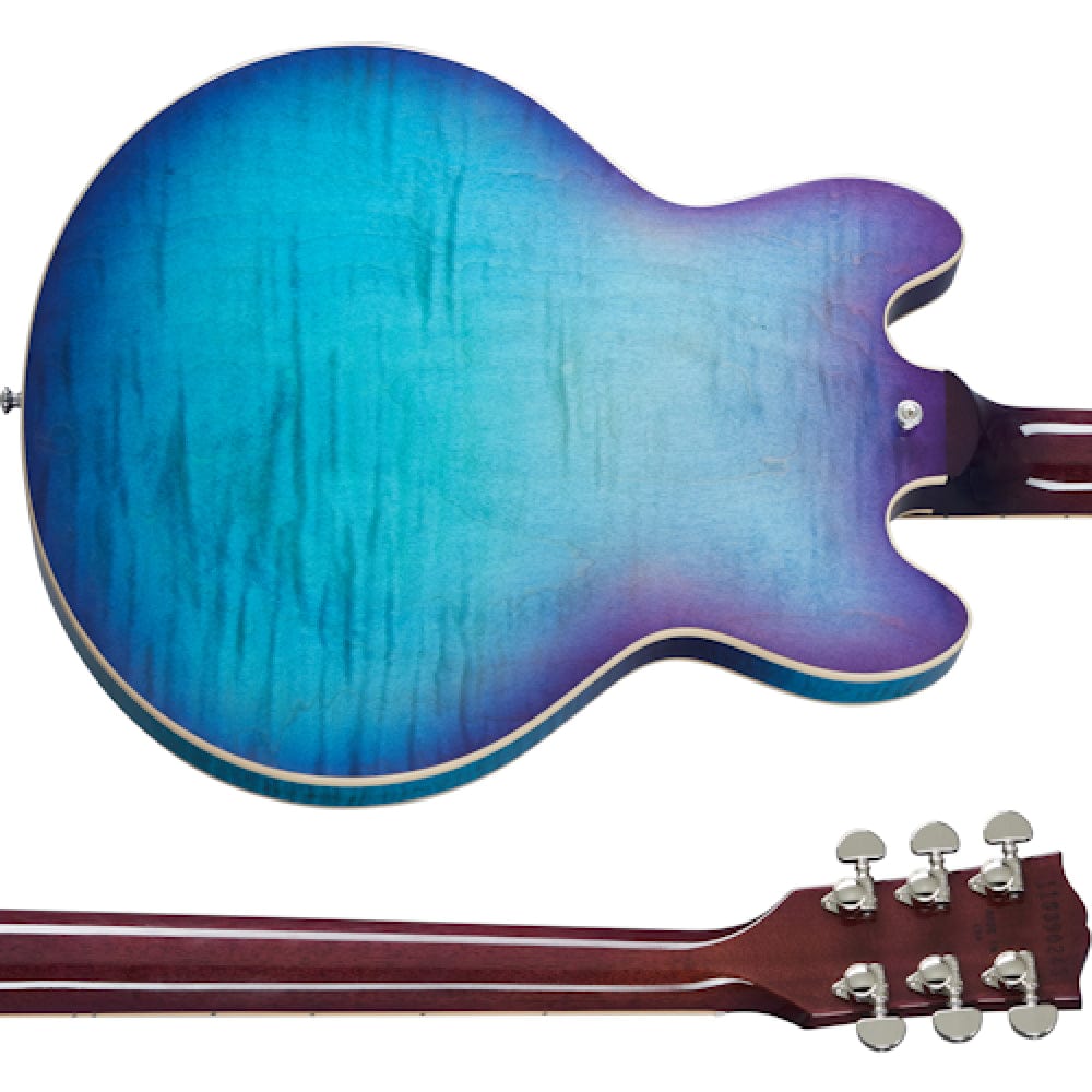 gibson electric guitars gibson es-339 figured 6 string hollowbody electric guitar #color_blueberry-burst