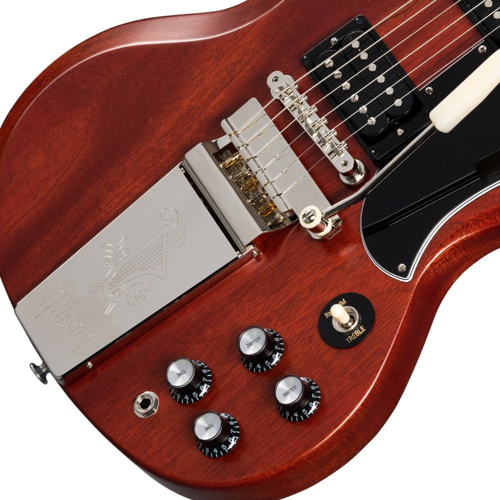 gibson electric guitars gibson sg standard '61 faded maestro vibrola electric guitar