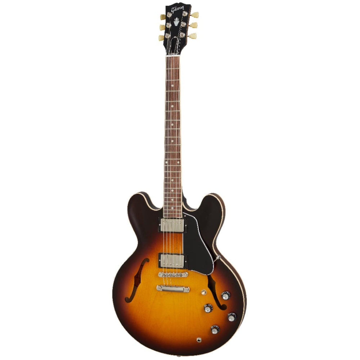 gibson electric guitars vintage burst gibson es-335 satin 6 string hollowbody electric guitar