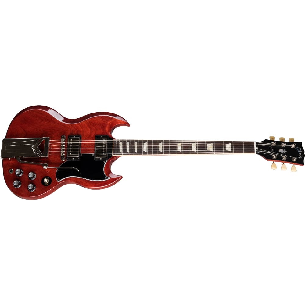 gibson electric guitars vintage cherry gibson sg standard 61 sideways vibrola 6 string electric guitar