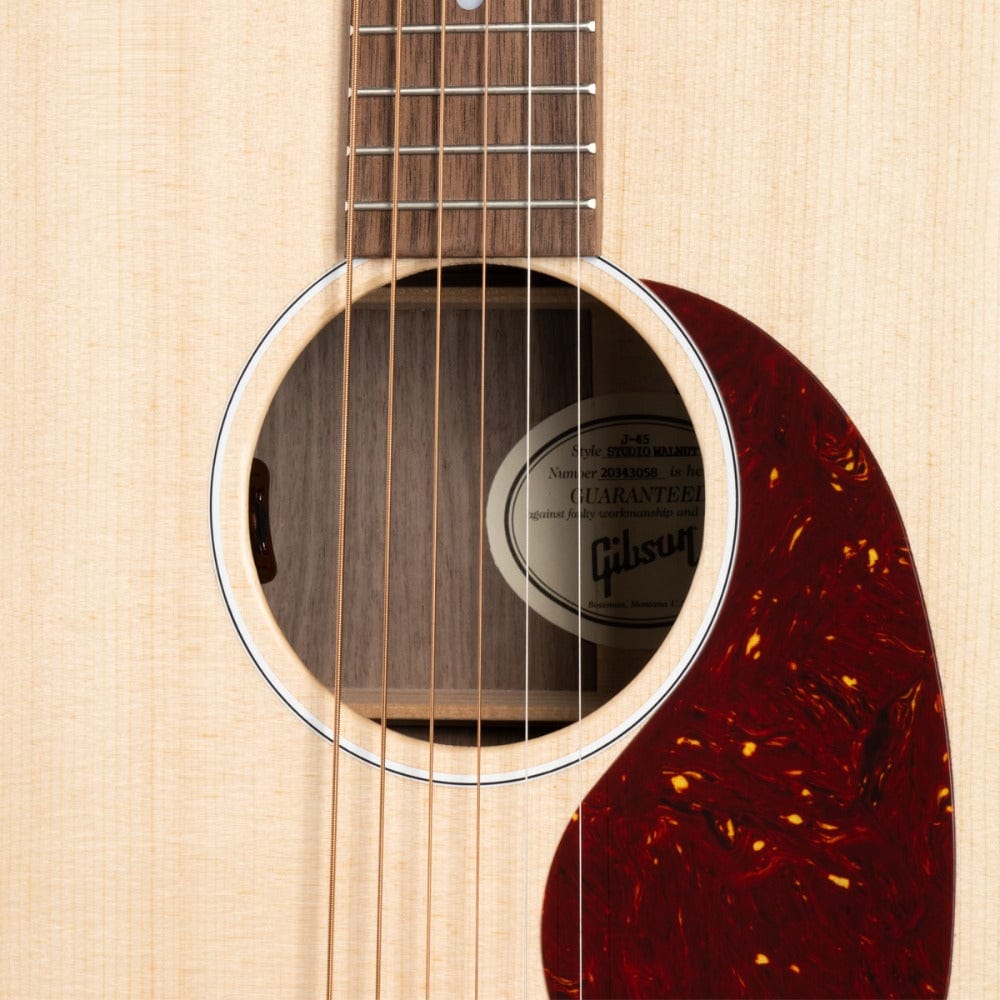 gibson electro acoustic guitars gibson j-45 studio walnut 6-strings electro acoustic guitar #color_satin-natural