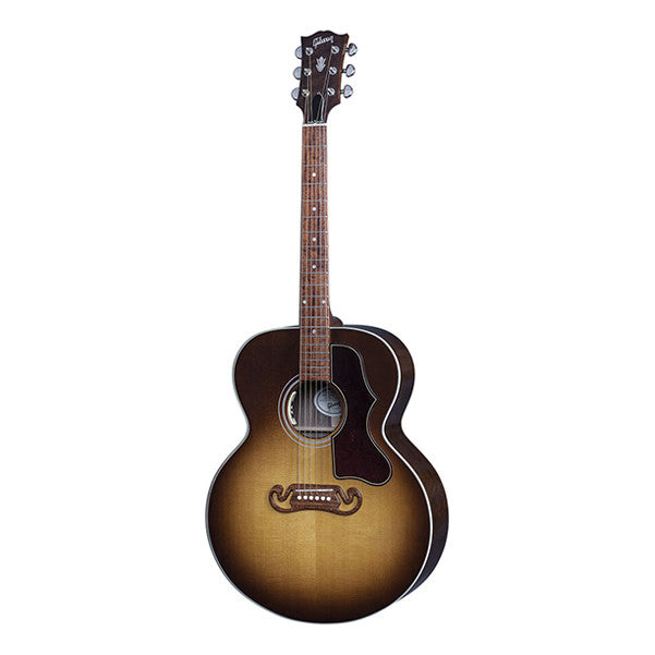 gibson electro acoustic guitars gibson sj-100 walnut dreadnought electro acoustic guitar - honey burst